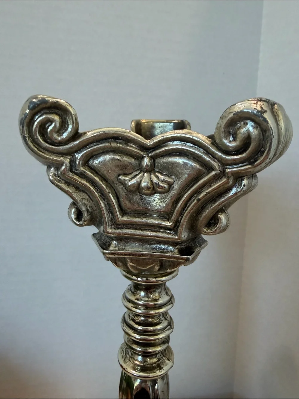 Vintage Style Ornate Metal Candlestick Holder 10.25
